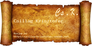 Csillag Krisztofer névjegykártya