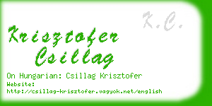 krisztofer csillag business card
